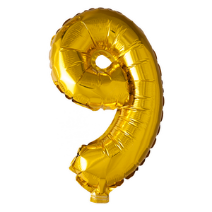 Cijferballon 9 goud