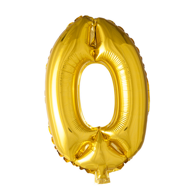 Cijferballon 0 goud